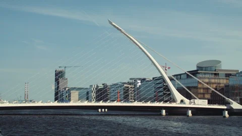 Samuel Beckett Bridge, Dublin Stock Footage 88829407
