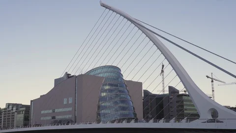 Samuel Beckett Bridge, Dublin Stock Footage 123714477