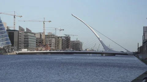 Samuel Beckett Bridge, Dublin Stock Footage 123714609