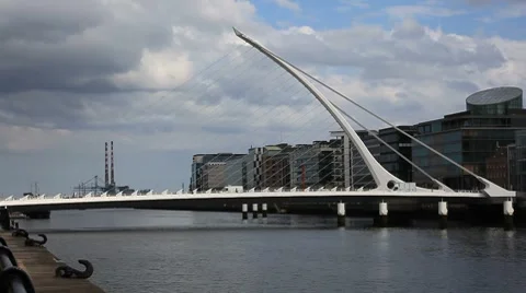 Samuel Beckett Bridge Dublin Ireland Stock Video Pond5