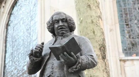 Samuel Johnson statue Stock Footage 38462246
