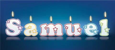Samuel written with burning candles Stock Illustration