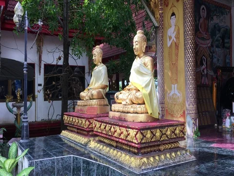 Samui Big Buddha statue Monks Video stock 71024119