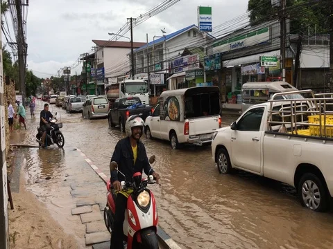 Samui flood Video stock 70968027