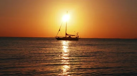 Samui island sunset view  on sail boat yacht. Stop Motion. Thailand Stock Footage 61185155
