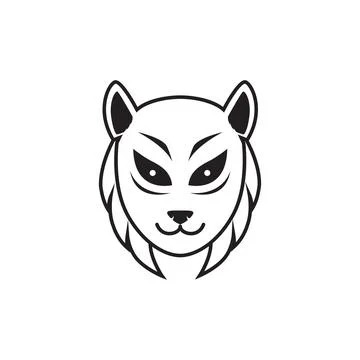 Samurai cat mask smile logo design vector graphic symbol icon sign illustra.. Stock Illustration