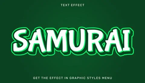Samurai editable text effect with 3d style Illustration