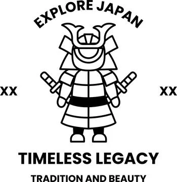 The samurai is holding a sword in each hand Illustrazione stock