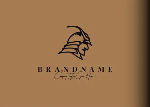 Samurai logo design inspiration. Vector illustration of a samurai head side v Illustration