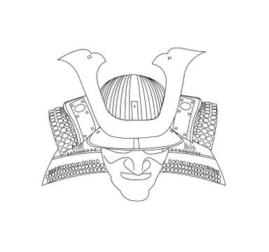 Samurai mask Illustrazione stock