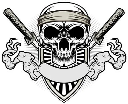 Samurai skull Stock Illustration