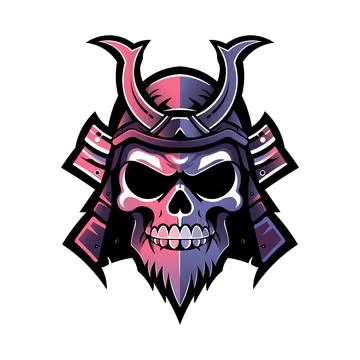 Samurai Skull Logo Vector Illustration Stock Illustration