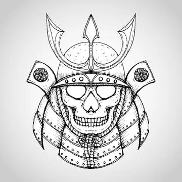 Samurai Skull vector Stock Illustration