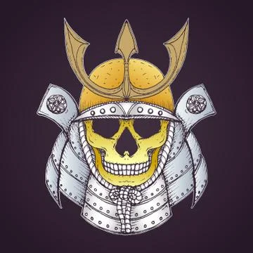 Samurai Skull vector Stock Illustration