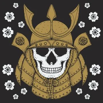 Samurai Skull vector Stock Illustration