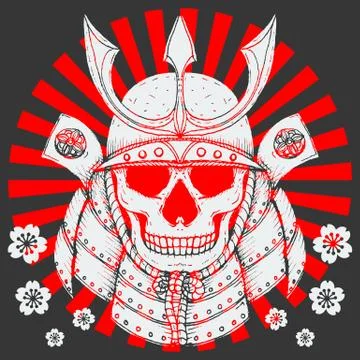 Samurai Skull vector Stock Illustration