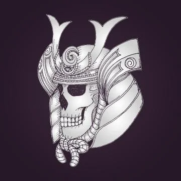 Samurai Skull vector Stock Illustration