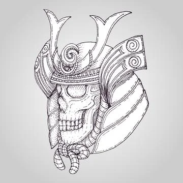 Samurai Skull vector Stock Illustration