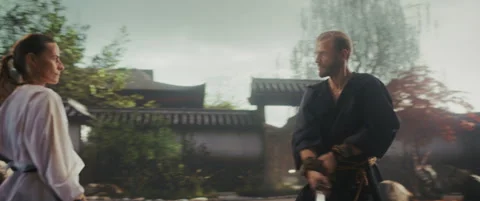 Samurai Sword Fight Scene Cinema Robot Footage Stock Footage 321011172