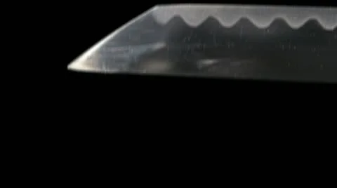 Samurai sword knife vertical down 10860 Video stock 20496664