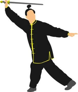 Samurai with the  sword. Vector illustration Stock Illustration