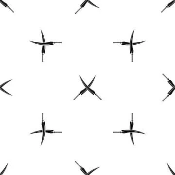 Samurai swords pattern seamless black Illustrazione stock