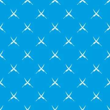 Samurai swords pattern seamless blue Illustrazione stock