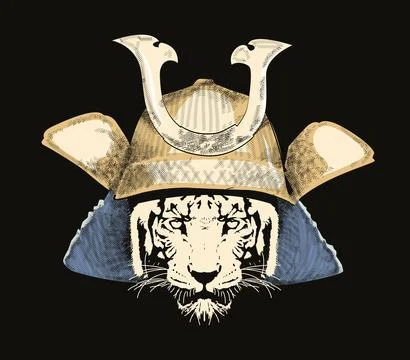 Samurai tiger Stock Illustration