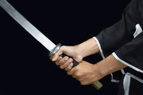 A Samurai warrior holding a sword Stock Photos