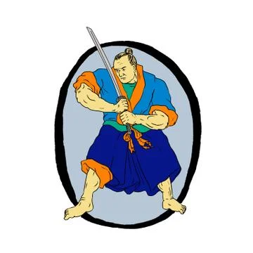 Samurai Warrior Katana Enso Stock Illustration