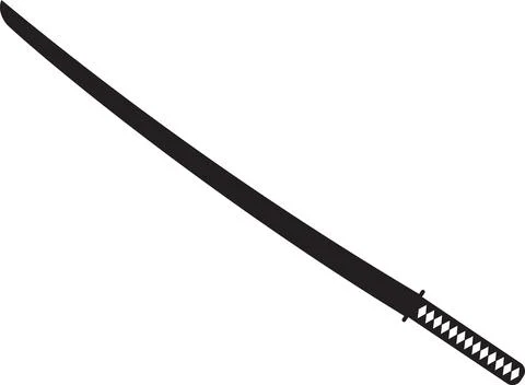 Samurai weapon icon on white background. Katana (Japanese sword) sign. Stock Illustration