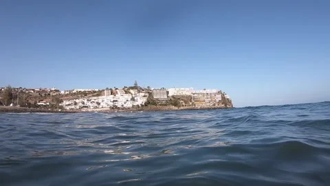 San Agustin Beach from point of view from the ocean Stock Footage 135033485