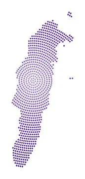 San Andres dotted map. Digital style shape of San Andres. Tech icon of the .. Stock Illustration