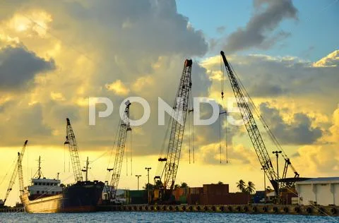 San Andres Port Stock Photos