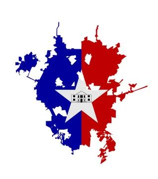 San Antonio city map flag vector silhouette Ilustração Stock
