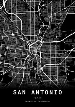 San Antonio City Map Frame, Cartography Map Print, Street Layout Map Stock-Illustration