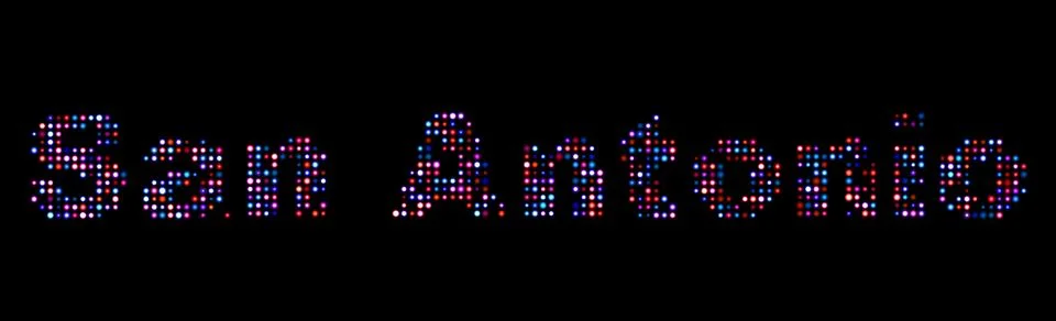 San Antonio led text Stock Illustration