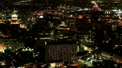 San Antonio midtown night down M HD Stock Footage 128610