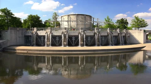 San Antonio River Flood Control Gate in San Antonio, Texas Stock-Footage 66460610
