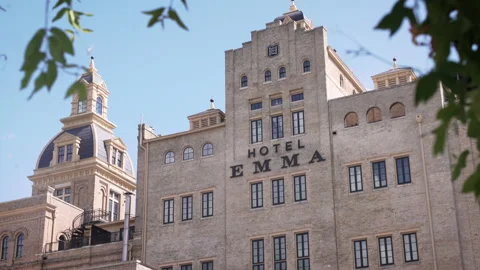 San Antonio, Texas - August 9, 2020: historic Hotel Emma in Pearl district Stock Footage 137423281