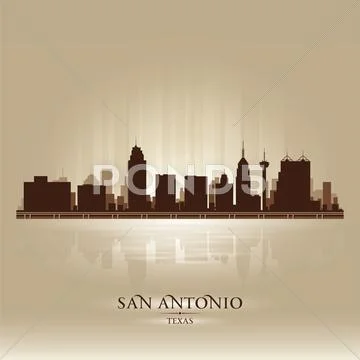 San antonio texas city skyline silhouette ~ Clip Art #34214523