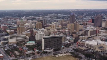 San Antonio, Texas, Day to Night Timelapse Video from Tower of the Americas Stock Footage 85708792