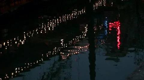 San Antonio Texas riverwalk reflection Stock Footage 1044311