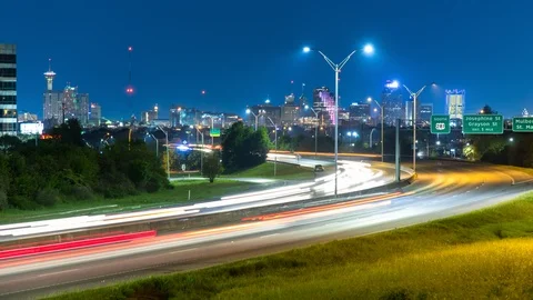 San Antonio TX Generic Cityscape Traffic Timelapse Stock Footage 105891679
