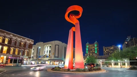 San Antonio TX Generic Downtown City Center Timelapse Stock Footage