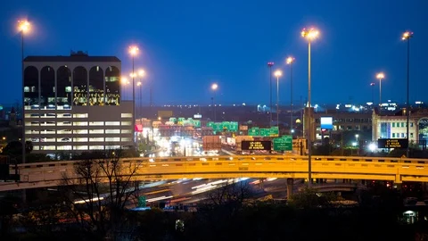 San Antonio TX Interstate Nightscape Timelapse Stock Footage 105901822