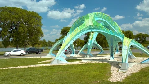 San Antonio TX Spineway Public Art Sculpture Video stock 111472942