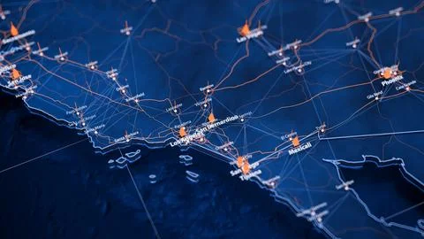 San Bernardino map big data visualization. Futuristic map infographic of city in Stock Illustration