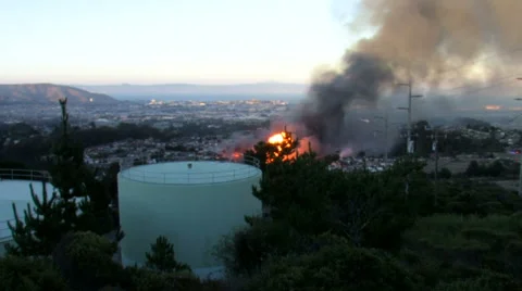 San Bruno fire in September 2010 Video stock 1002638