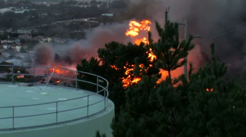 San Bruno fire in September 2010 Video stock 1002642